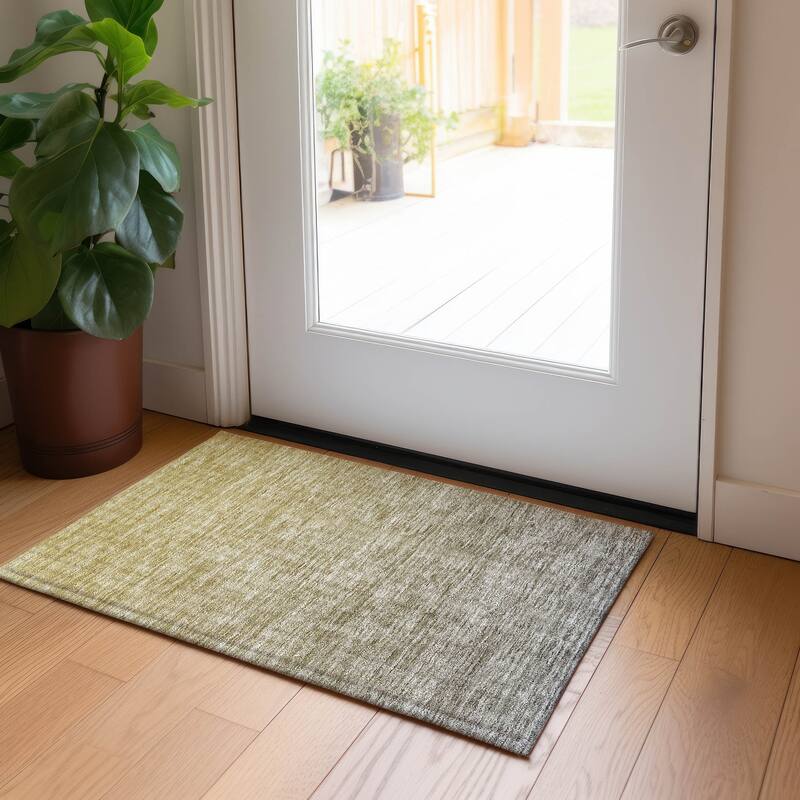 Machine Washable Indoor/ Outdoor Chantille Solid Ombre Rug