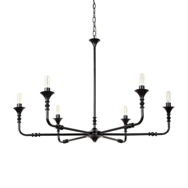 Gabriel Small Matte Black Chandelier - 36.0L x 36.0W x 59.1H