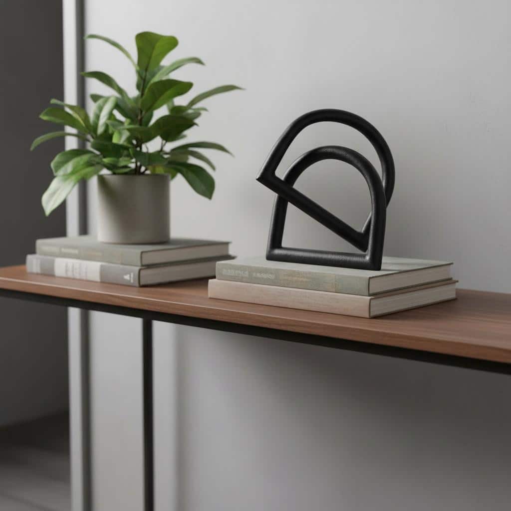 HomeRoots 6" Black Iron Modern Abstract Tabletop Sculpture - 5.91 in. x 6.10 in. x 5.91 in.