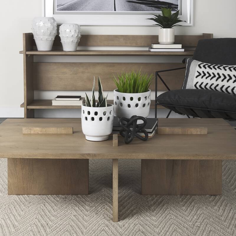 HomeRoots 34" Natural Rectangular Coffee Table