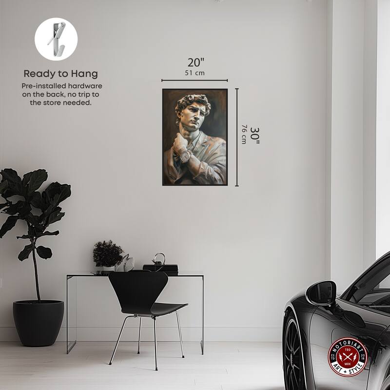 Notoriart Classy Sculpture Framed Men Style 1 Piece Canvas Wall Art