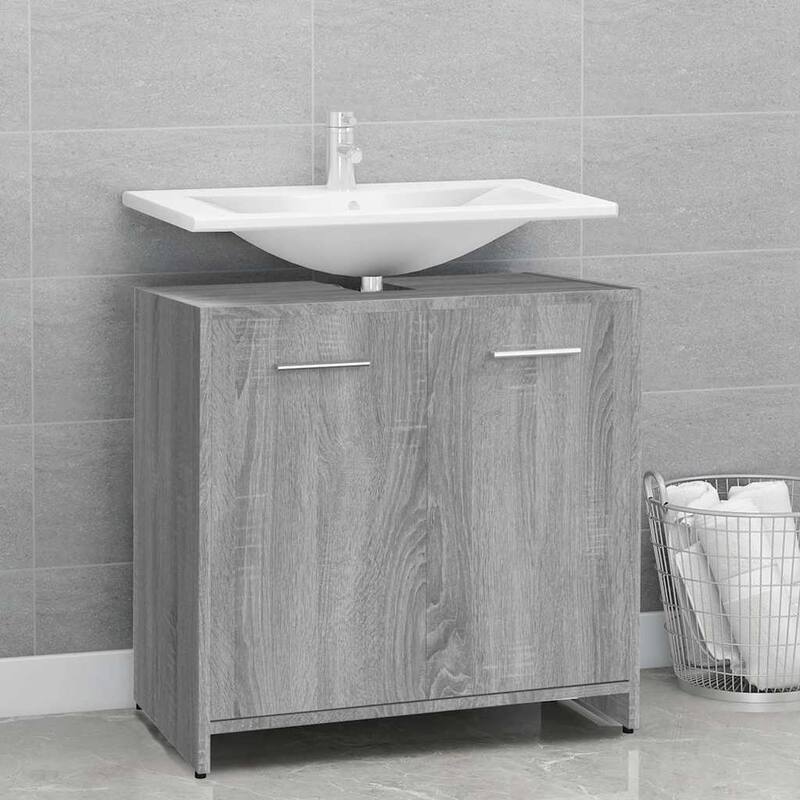 vidaXL Bathroom Cabinet Gray Sonoma 23.6"x13"x23.6" Engineered Wood - 23.6" x 13" x 23.6"