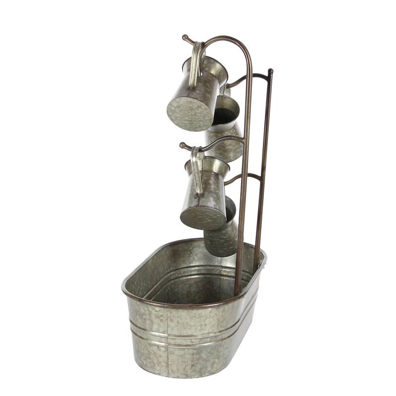 Metal Fountain with Watering Cans - Gray - Roche River Decor