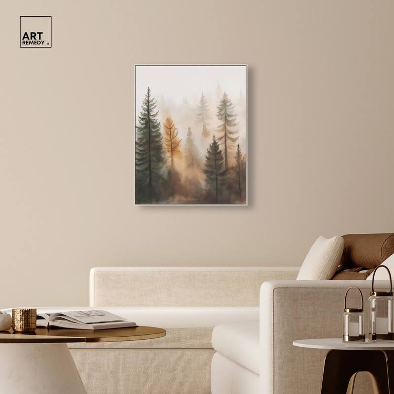 Misty Pines I Canvas by Art Remedy