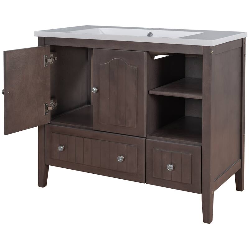 36" Bathroom Vanity with Solid Wood Frame