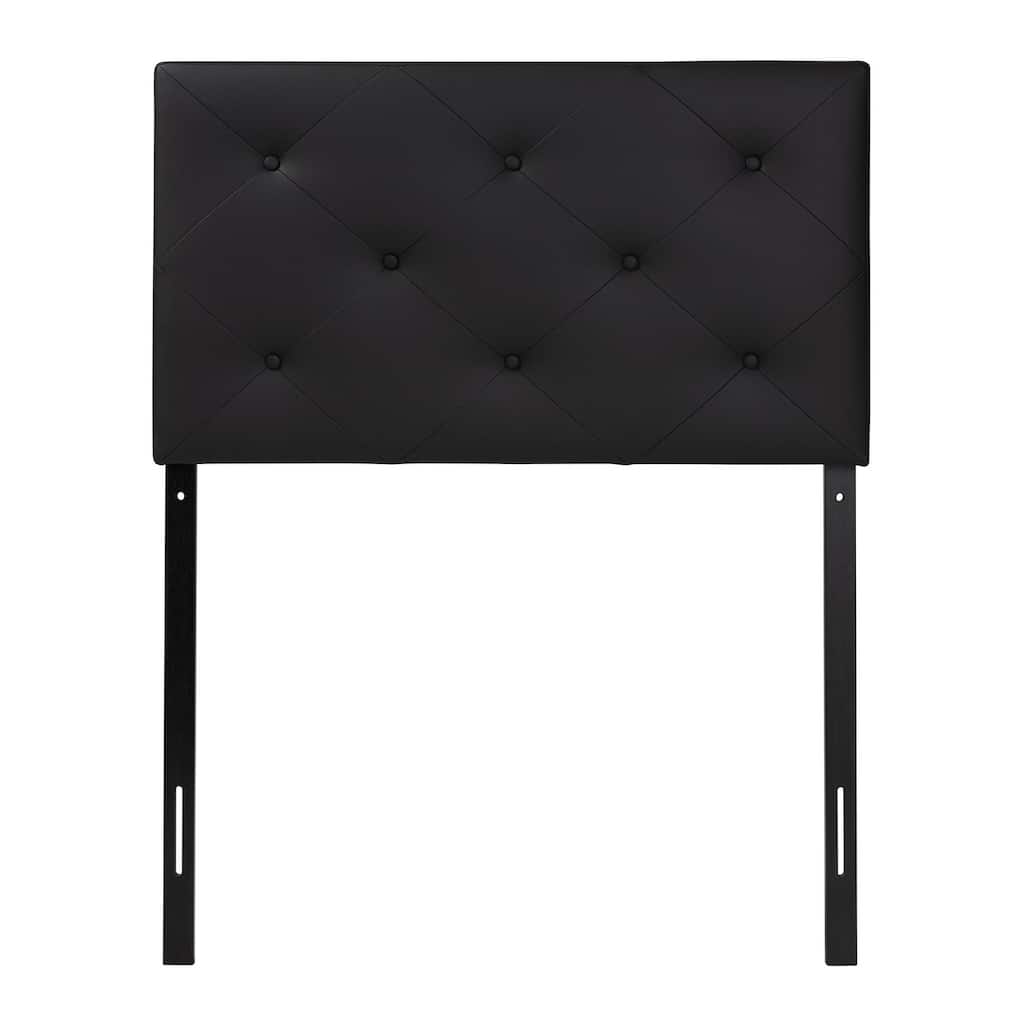 Modern Faux Leather Upholstered Headboard with Button Tufting and Adjustable Height, Fits Most Bed Frames