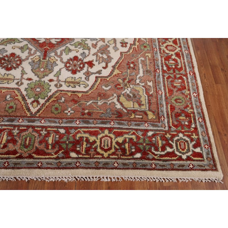 Heriz Serapi Indian Area Rug Handmade Wool Carpet - 7'9" x 10'2"