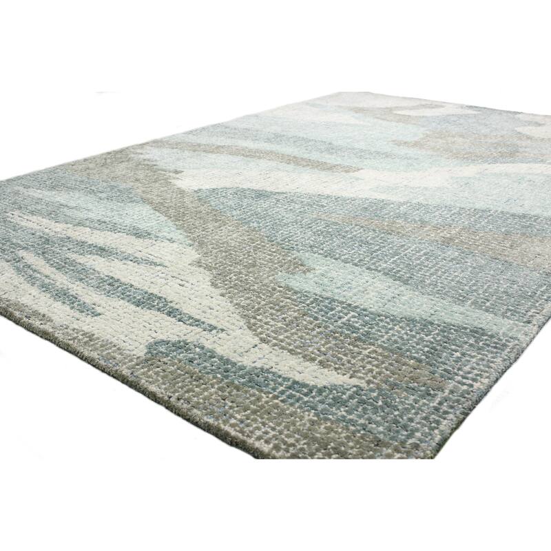Bashian Laban Aqua Contemporary Area Rug