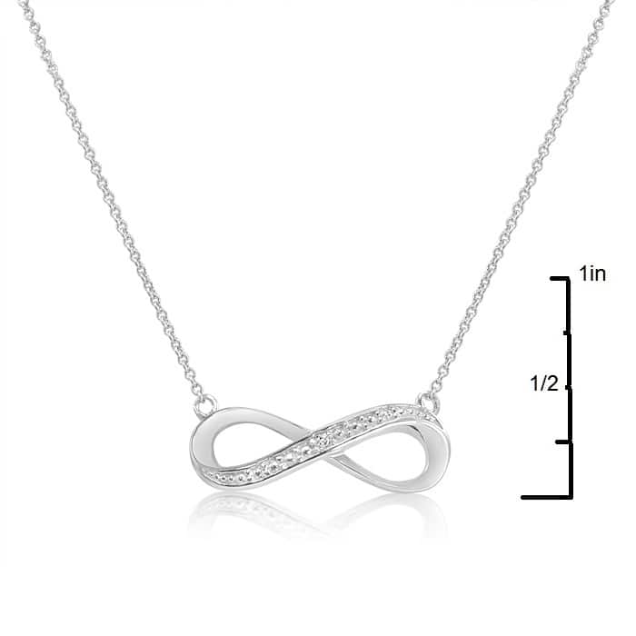 Diamond Infinity Necklace in Sterling Silver 18 inch