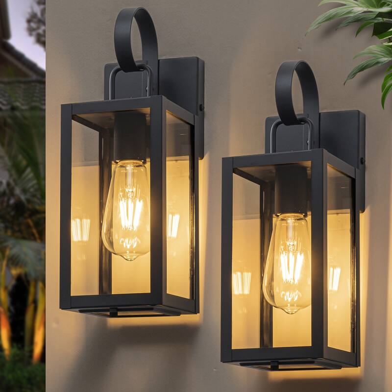 C Cattleya 2-Pack Dusk to Dawn Outdoor Wall Lights with Closed Bottom