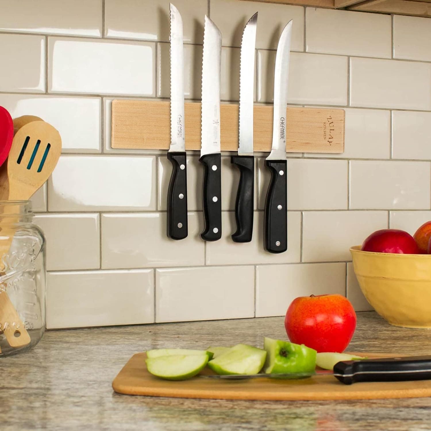 Seamless Maple Wood Magnetic Knife Holder