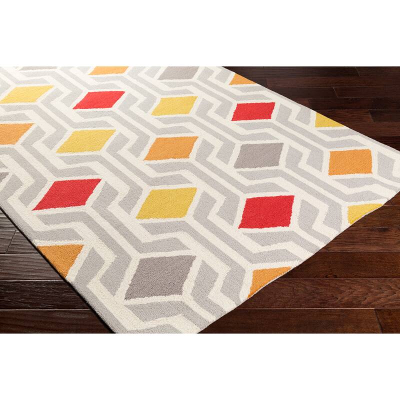 Pass Hand-Tufted Retro Geometric Wool Rug (7'6 x 9'6)