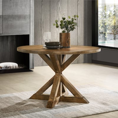 Roundhill Furniture Windvale Cross-Buck Base Dining Table