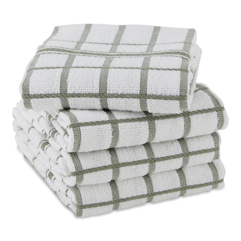 DII Artichoke Windowpane Terry Dishtowel (Set of 4)