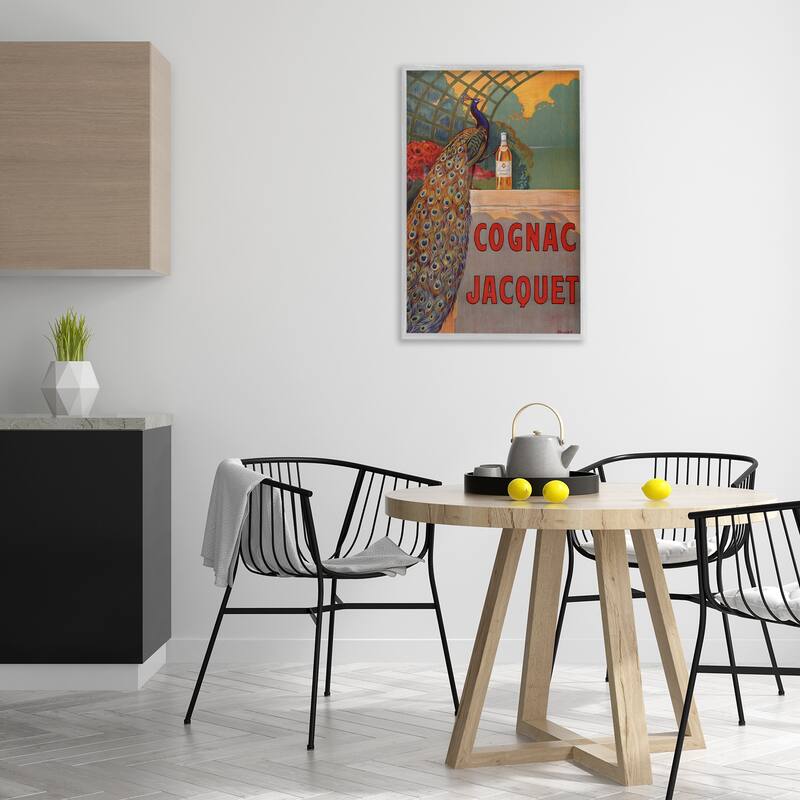 Stupell Vintage Cognac & Peacock Framed Giclee Art Design By Marcus Jules