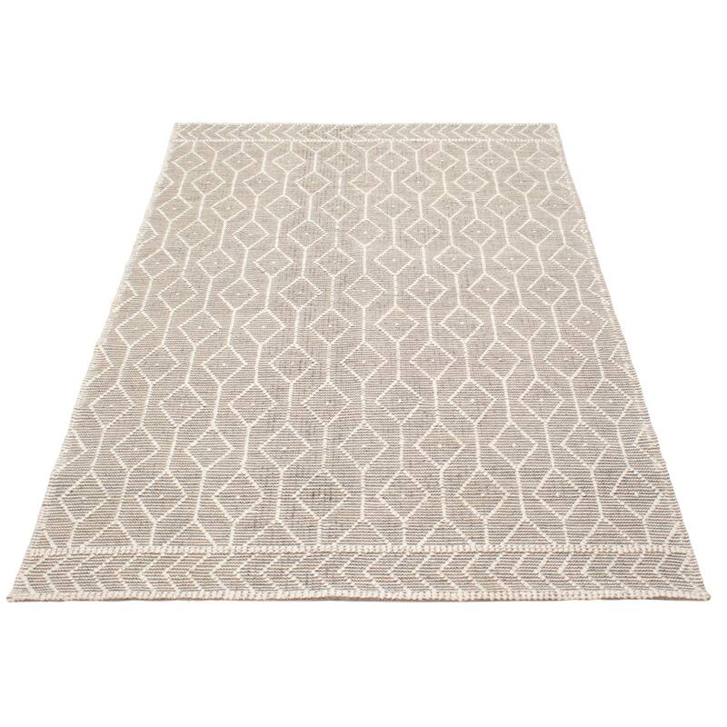 ECARPETGALLERY Braid weave Sienna Taupe Wool Rug - 6'0 x 9'3