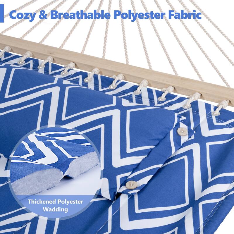 Outdoor Portable Double Hammock with Stand&Pillow Max 475 lbs Capacity