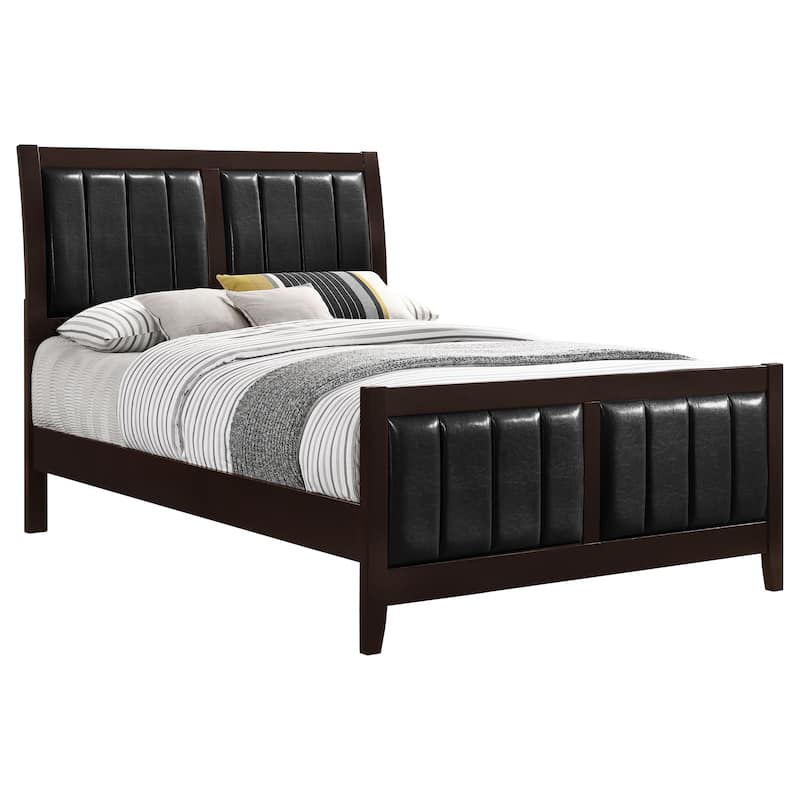 Carlton Contemporary Wood Panel Bed Cappuccino