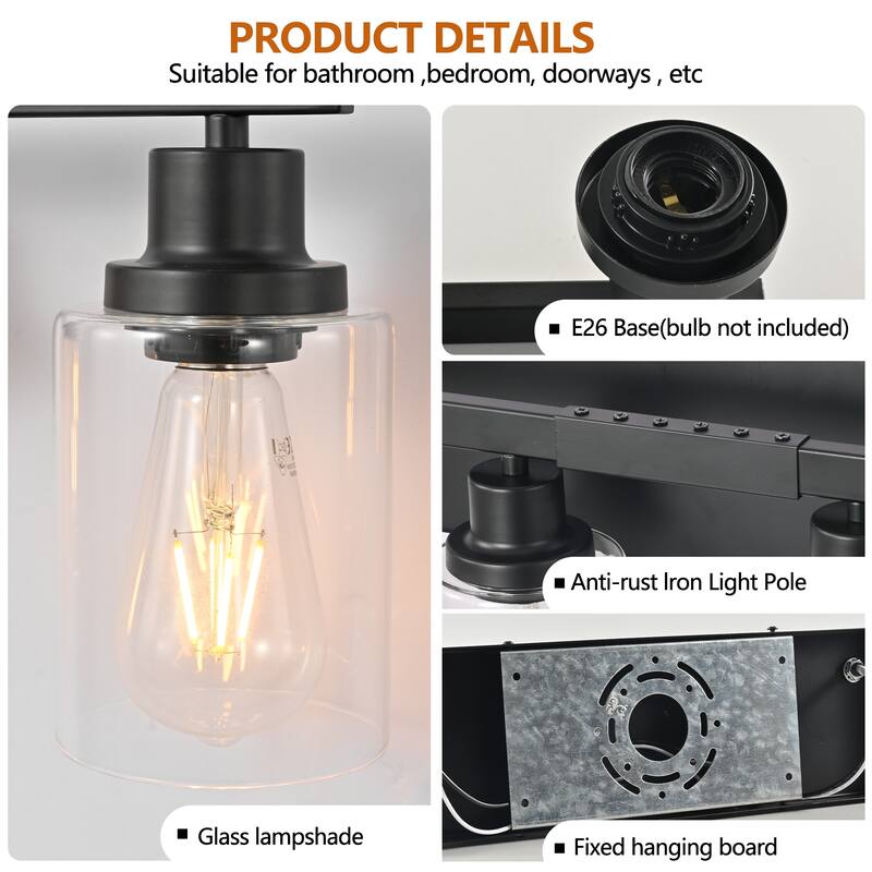 65.4 Inch 10-Light Black Vanity Light Fixture