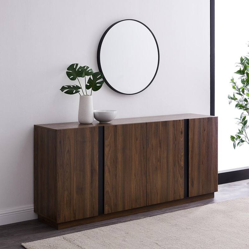 70" Mid-Century Modern Style TV Stand With 4 Doors