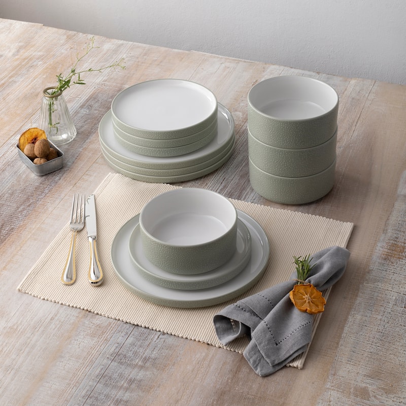 Noritake Colortex Stone 12-Piece Stax Dinnerware Set, Service For 4