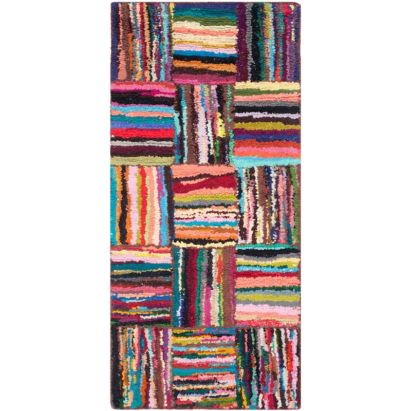 SAFAVIEH Handmade Nantucket Agneza Contemporary Cotton Rug - 2'3" x 4' - Multi