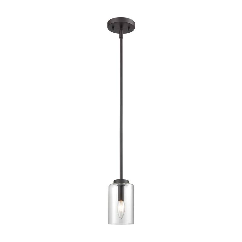 Elk Home West End Oil Rubbed Bronze With Clear Glass 1 Light Pendant