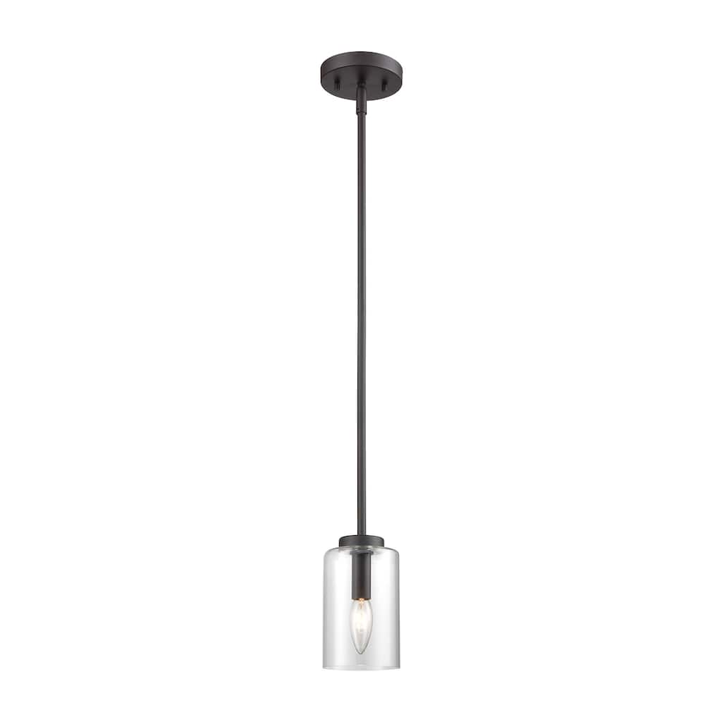 Elk Home West End Oil Rubbed Bronze With Clear Glass 1 Light Pendant