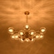 preview thumbnail 10 of 14, Glam 2-Tier Clear Ribbed Glass Bubble Sputnik Chandelier 35.4in
