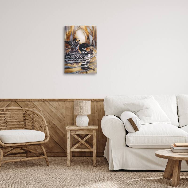 Stupell Loon Family Among Pond Ripples Canvas Wall Art Design By Jody Bergsma