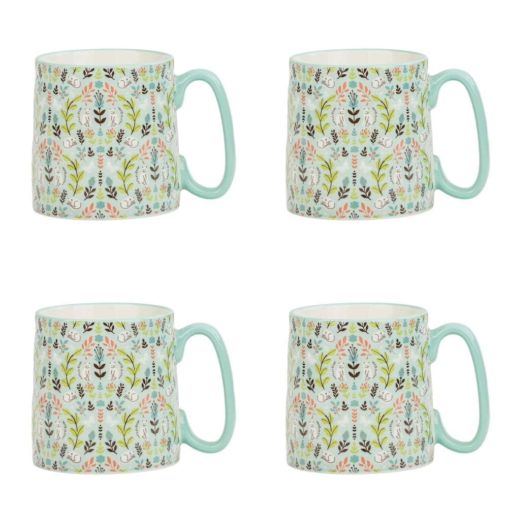 10 Strawberry Street Bella Animal Mugs, Set of 4