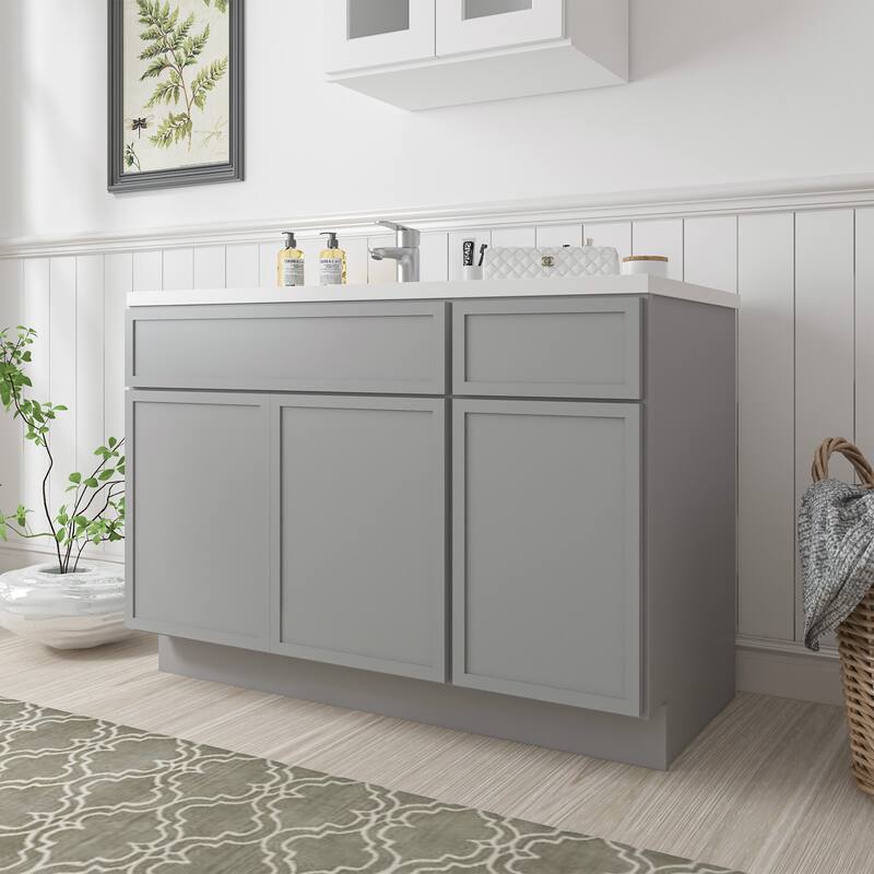 Vanity Art 51" Birch Freestanding Bathroom Vanity Cabinet without Top