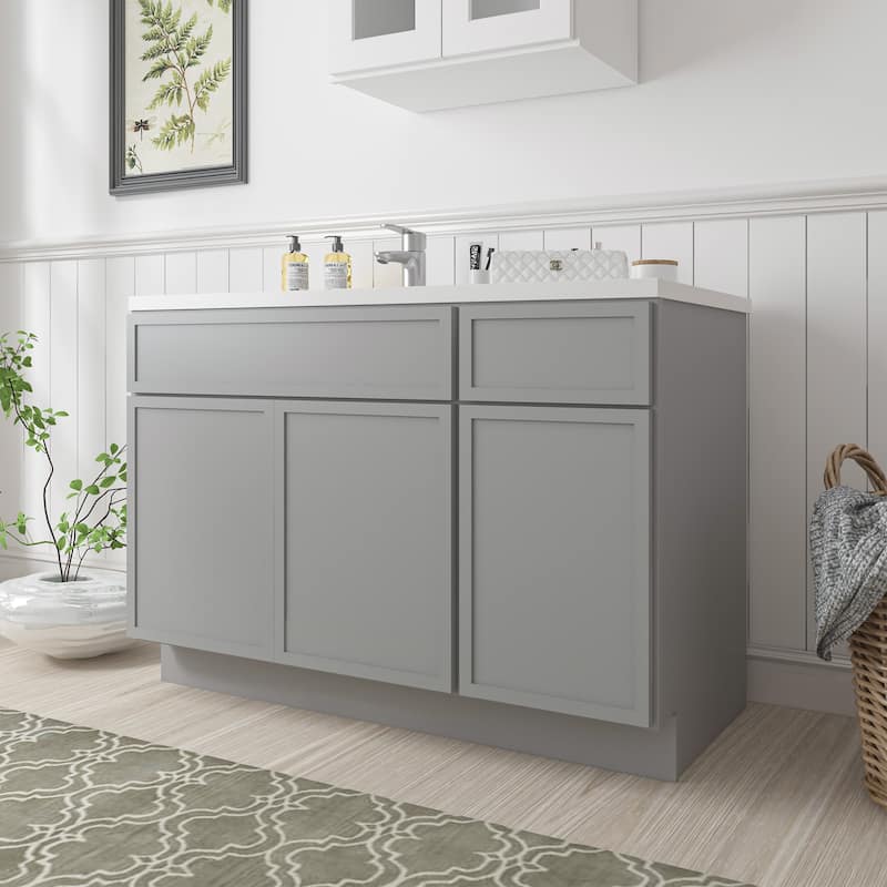 Vanity Art 54" Birch Freestanding Bathroom Vanity Cabinet without Top