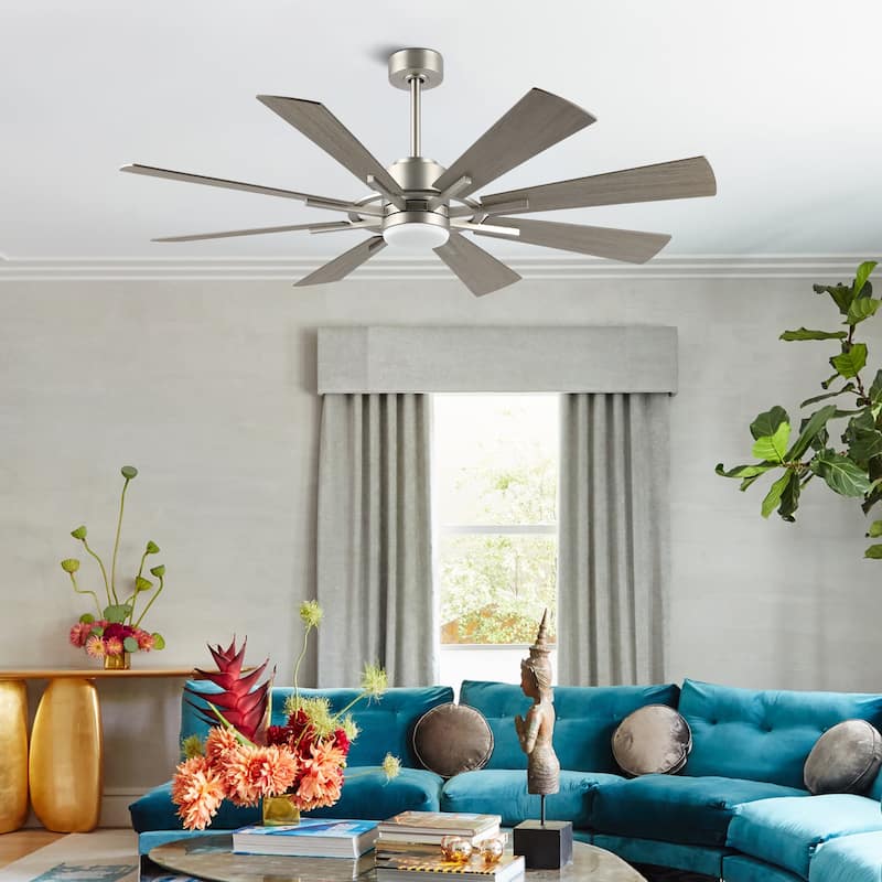 WINGBO 60 inch Windmill 8-Blade LED Indoor Ceiling Fan