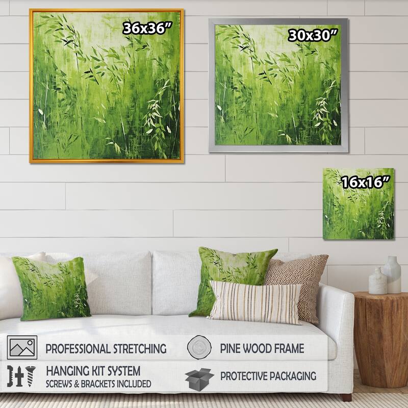 Designart "Kitchen Fennel Herbs Fantasy III" Herbs Wall Decor Green Traditional Entryway Framed Wall Art