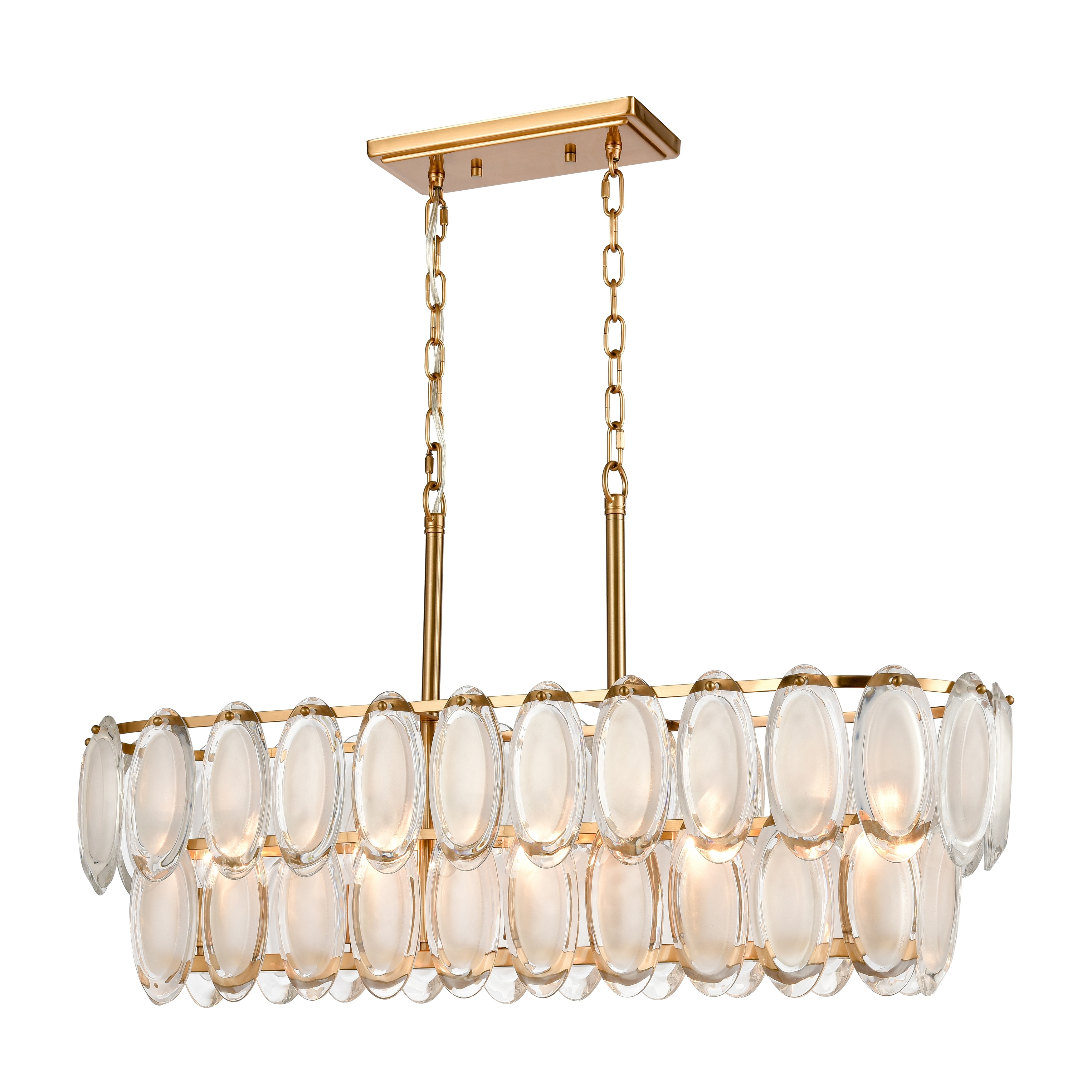 Elk Home Curiosity Aged Brass With Clear Glass 5 Light Chandelier