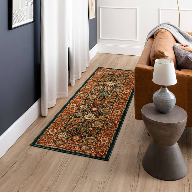 Mohawk Home Garsdale Ornamental Border Area Rug - 2' 6" x 10' - Sapphire - Runner