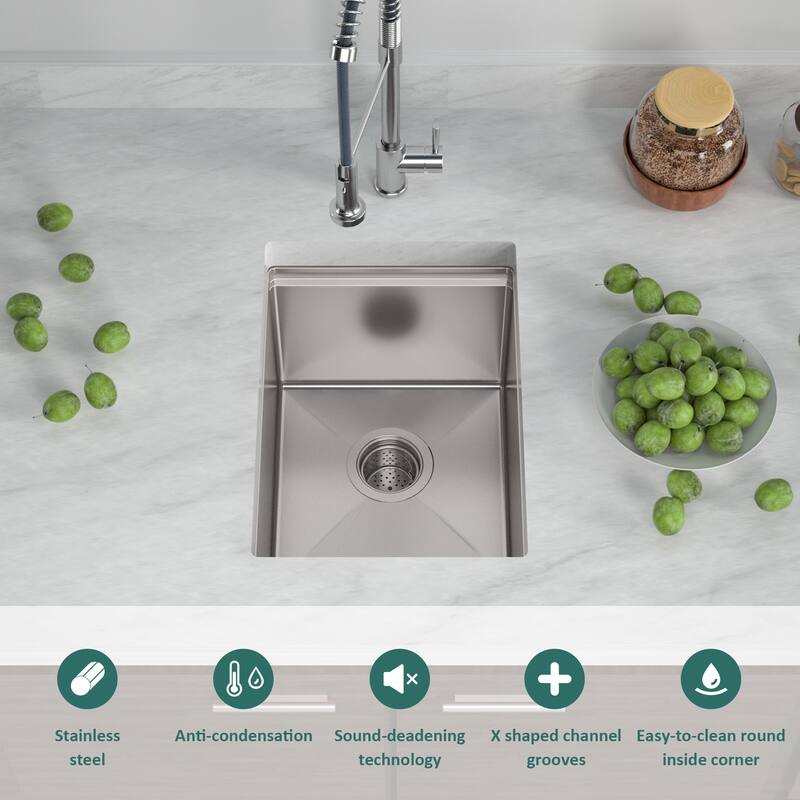 14 x 19 Inch Workstation Undermount Single Bowl Kitchen sink