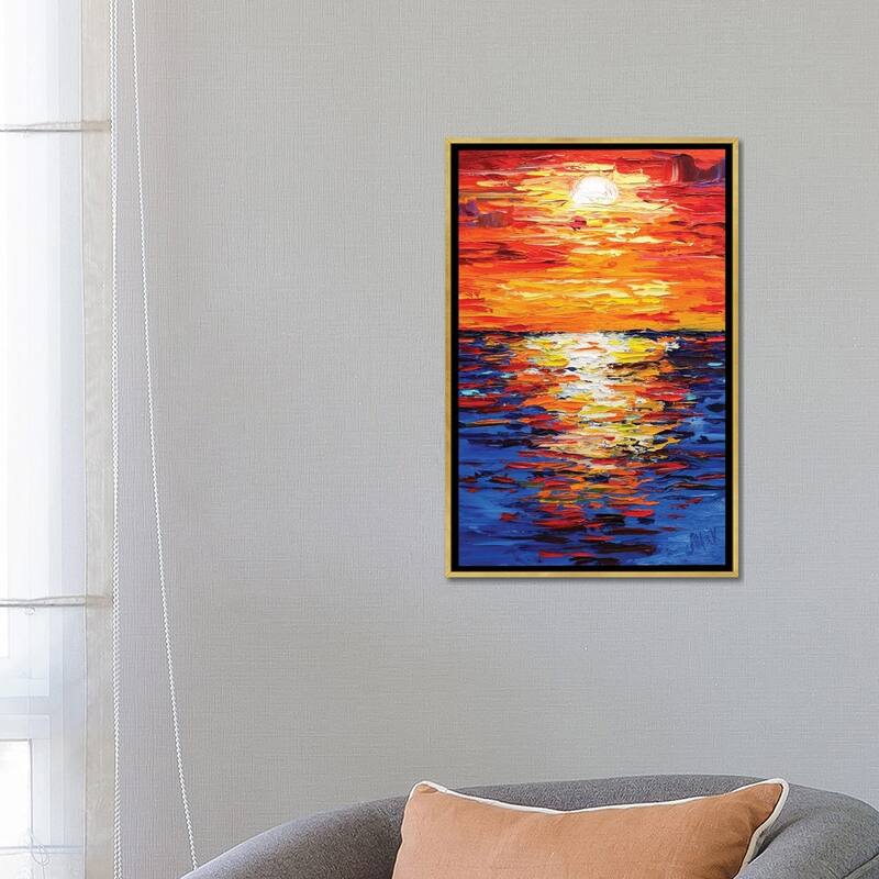 iCanvas "Orange Sunset" by Nataly Mak Framed Canvas Print