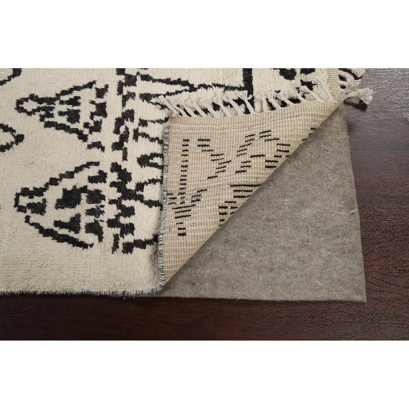 Geometric Moroccan Oriental Area Rug Hand-knotted Wool Carpet - 6'1" x 12'3"