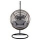 preview thumbnail 3 of 2, Vasant Hanging Chair in Beige Fabric & Rope