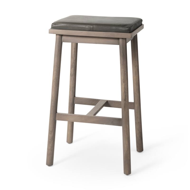Eliza Leather Seat & Wood Frame Counter/Bar Stool