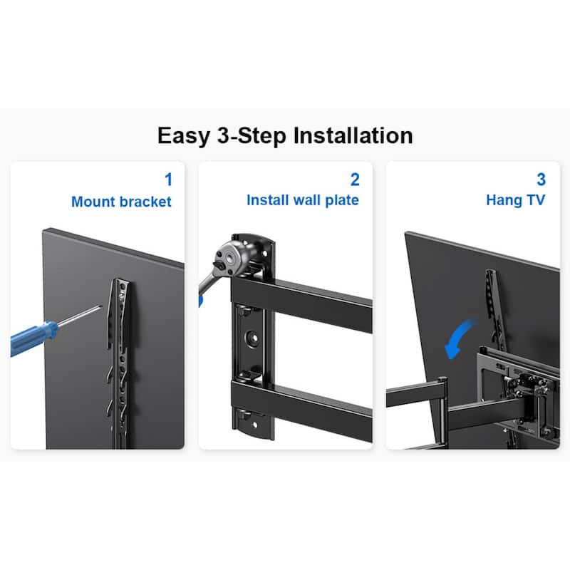 ErgoAV Single Stud Motion Mount for TVs 40″ to 55″ and up to 77lbs