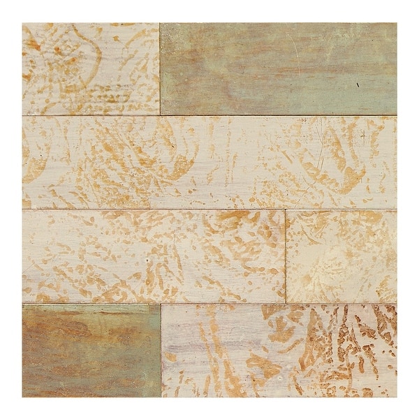 slide 9 of 9, Aspect Peel & Stick Ivory Patina Distressed Metal 15 sq ft Kit Sample