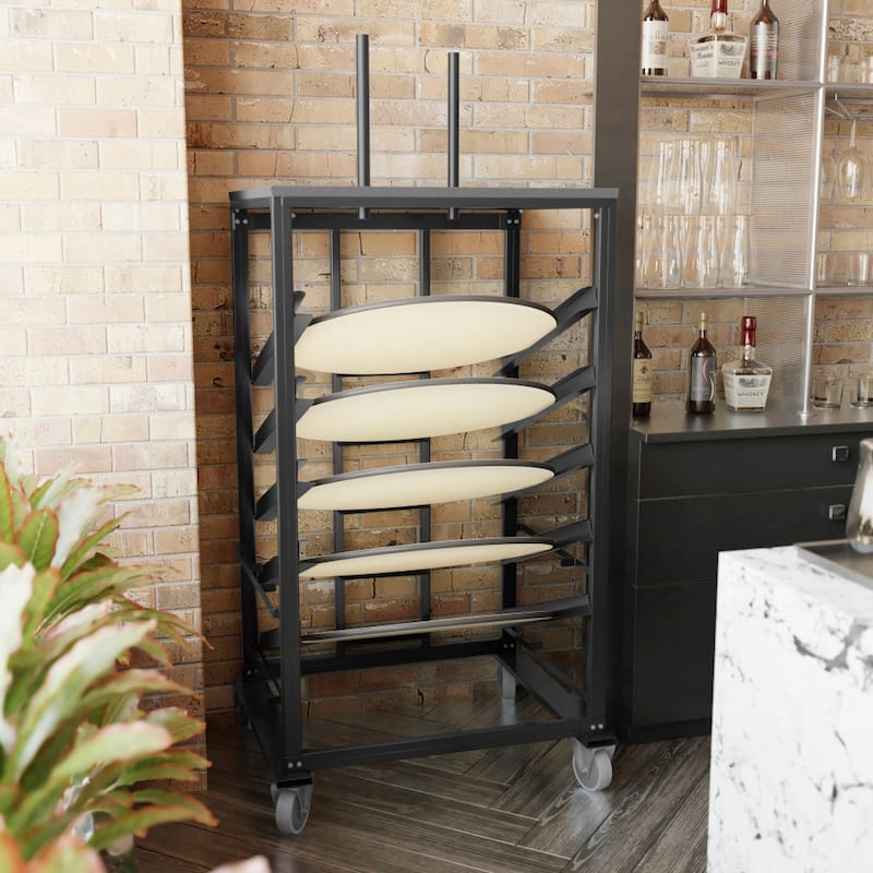 Cocktail Table Dolly with Sloped Shelves for 30" Round Tables - 34.5"W x 28.75"D x 62.5" - 79.5"H
