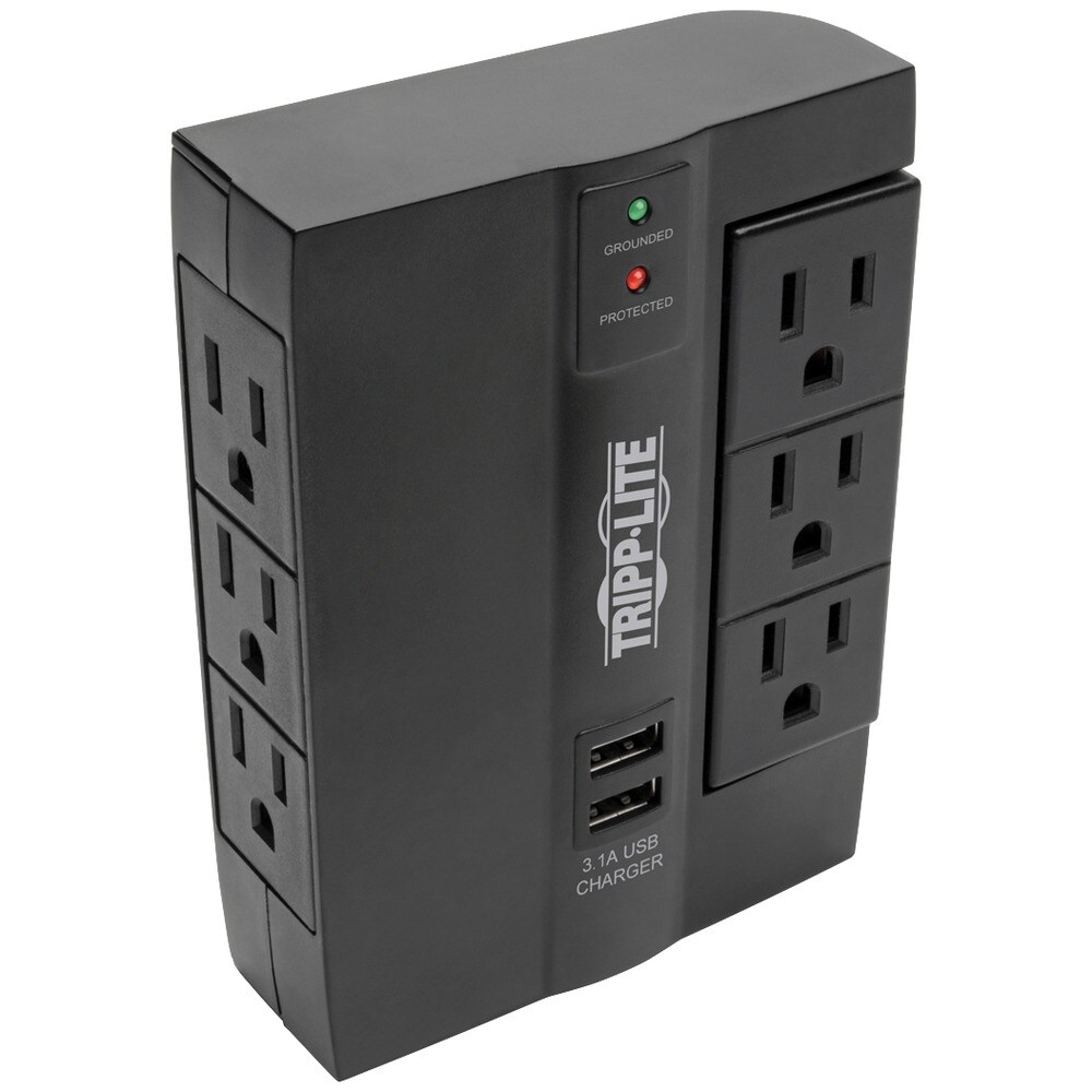 Tripp Lite SWIVEL6USB Protect It! 6-Outlet Surge Protector with 3 Rotatable Outlets & 2 USB Ports