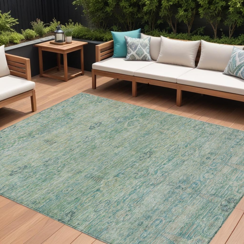 HomeRoots Oriental Traditional Rectangle Outdoor Rug
