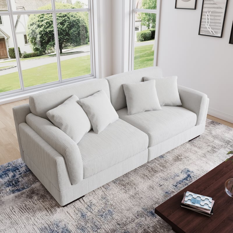 90" Oversized Modular Sectional Corduroy Sofa