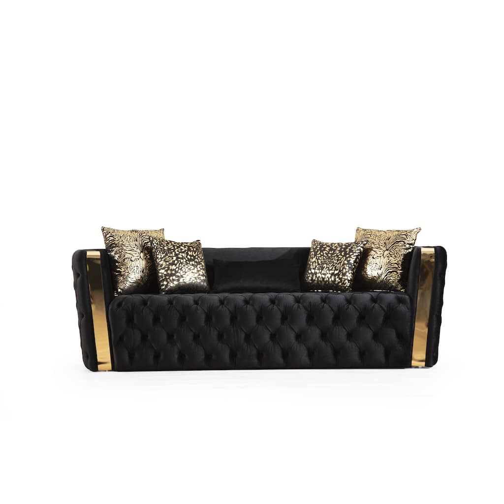 Velvet Sofa in Black