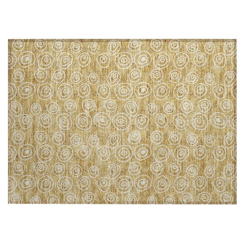 Machine Washable Indoor/ Outdoor Chantille Modern Bubbles Rug